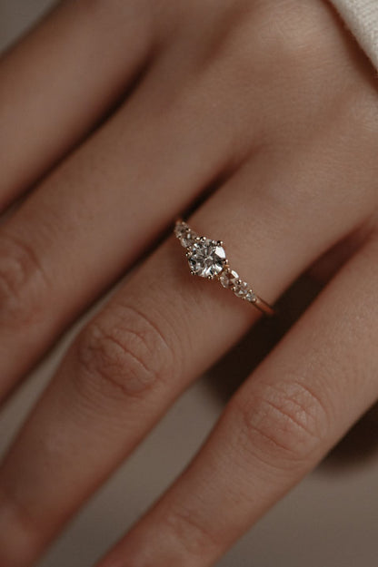 Bague de fiançailles éclat de rose